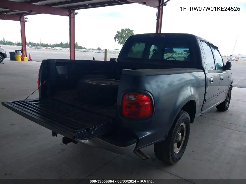 2001 Ford F150 Supercrew VIN: 1FTRW07W01KE24526 Lot: 39556864