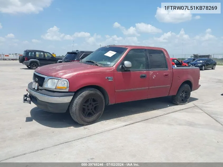 2001 Ford F-150 Harley-Davidson Edition/King Ranch Edition/Lariat/Xlt VIN: 1FTRW07L51KB78269 Lot: 39768246