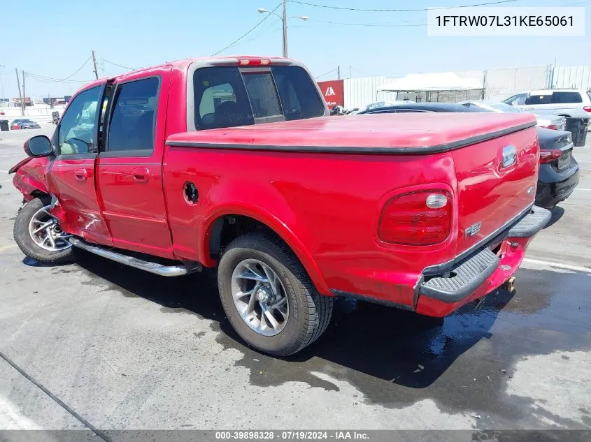 2001 Ford F-150 Harley-Davidson Edition/King Ranch Edition/Lariat/Xlt VIN: 1FTRW07L31KE65061 Lot: 39898328