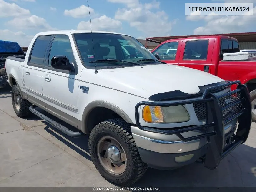 2001 Ford F-150 King Ranch Edition/Lariat/Xlt VIN: 1FTRW08L81KA86524 Lot: 39972227