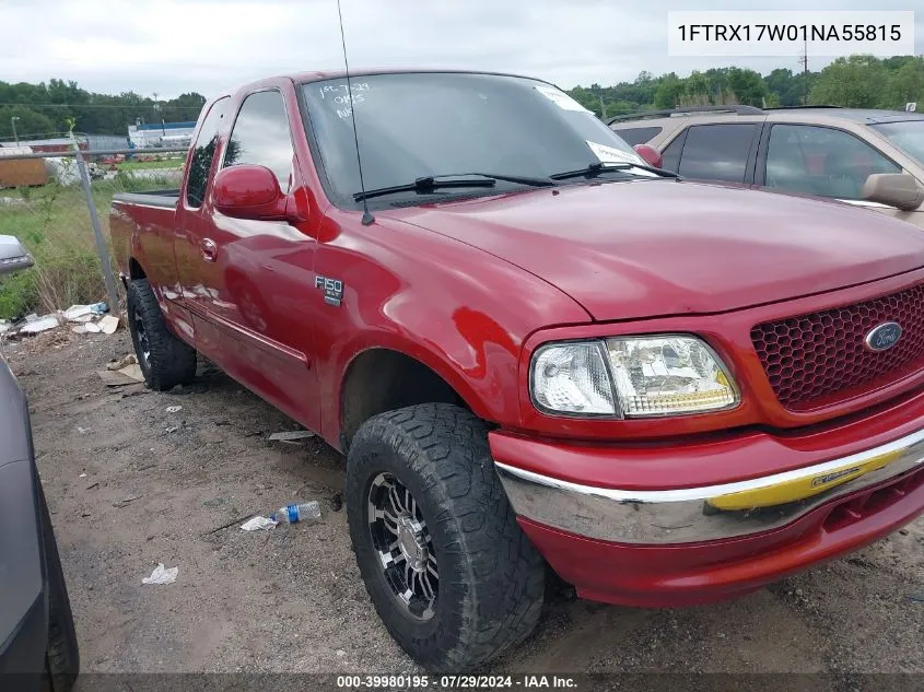 2001 Ford F-150 Lariat/Xl/Xlt VIN: 1FTRX17W01NA55815 Lot: 39980195