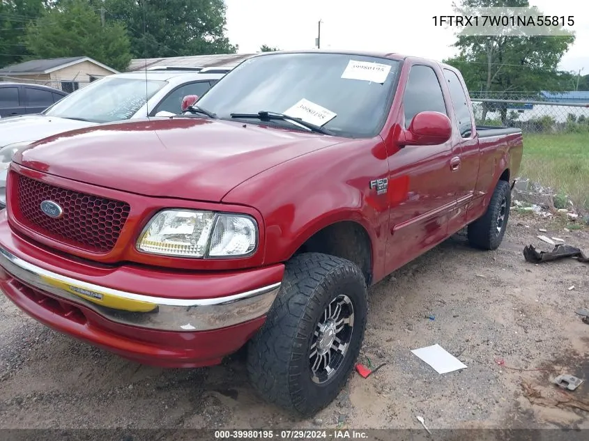 2001 Ford F-150 Lariat/Xl/Xlt VIN: 1FTRX17W01NA55815 Lot: 39980195