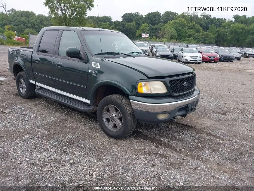 2001 Ford F-150 King Ranch Edition/Lariat/Xlt VIN: 1FTRW08L41KF97020 Lot: 40024542