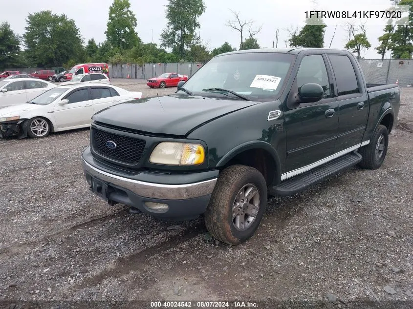 2001 Ford F-150 King Ranch Edition/Lariat/Xlt VIN: 1FTRW08L41KF97020 Lot: 40024542