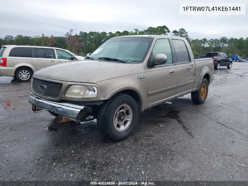 2001 Ford F-150 Harley-Davidson Edition/King Ranch Edition/Lariat/Xlt VIN: 1FTRW07L41KE61441 Lot: 40024656