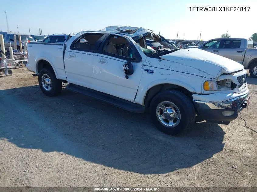 2001 Ford F-150 King Ranch Edition/Lariat/Xlt VIN: 1FTRW08LX1KF24847 Lot: 40054578