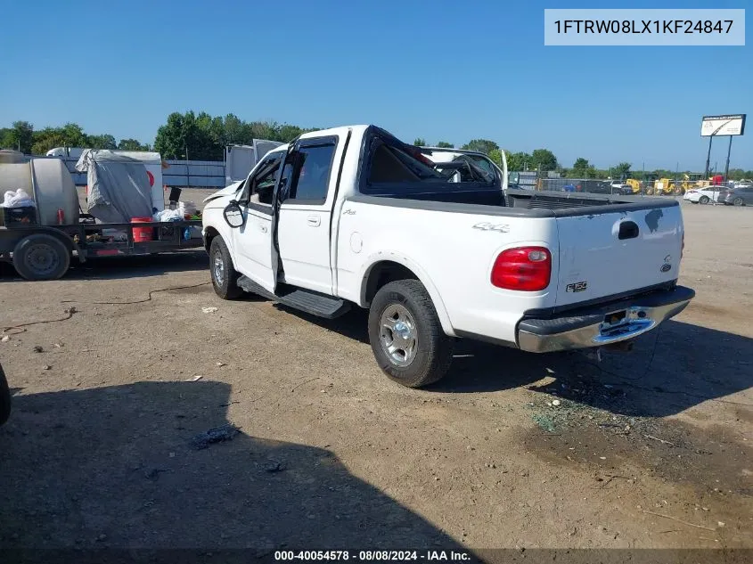 2001 Ford F-150 King Ranch Edition/Lariat/Xlt VIN: 1FTRW08LX1KF24847 Lot: 40054578