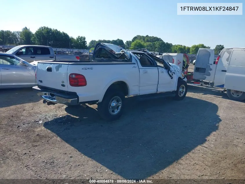 2001 Ford F-150 King Ranch Edition/Lariat/Xlt VIN: 1FTRW08LX1KF24847 Lot: 40054578