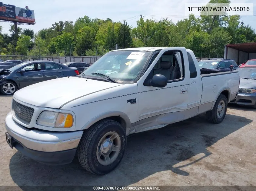 2001 Ford F-150 Lariat/Xl/Xlt VIN: 1FTRX17W31NA55016 Lot: 40070672