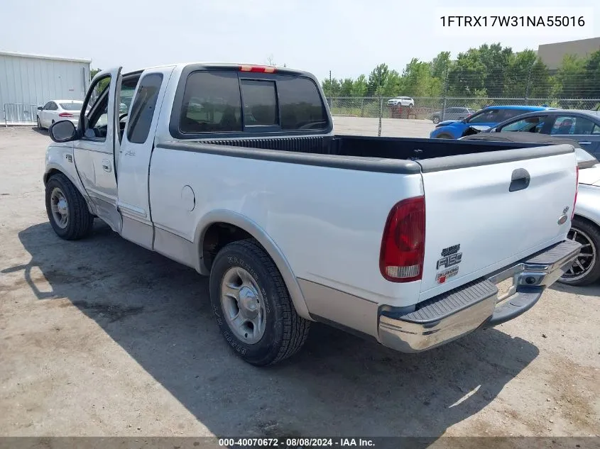 2001 Ford F-150 Lariat/Xl/Xlt VIN: 1FTRX17W31NA55016 Lot: 40070672