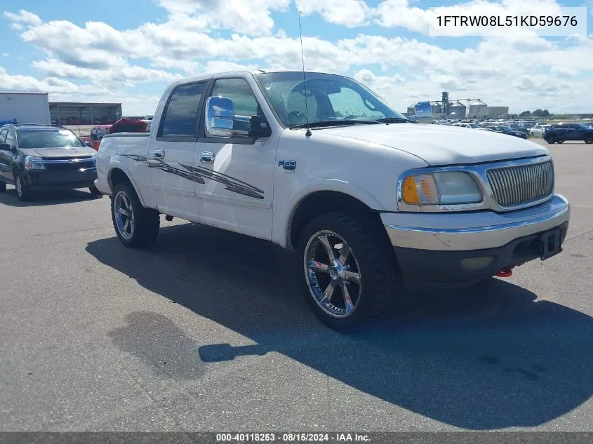 2001 Ford F-150 King Ranch Edition/Lariat/Xlt VIN: 1FTRW08L51KD59676 Lot: 40118253