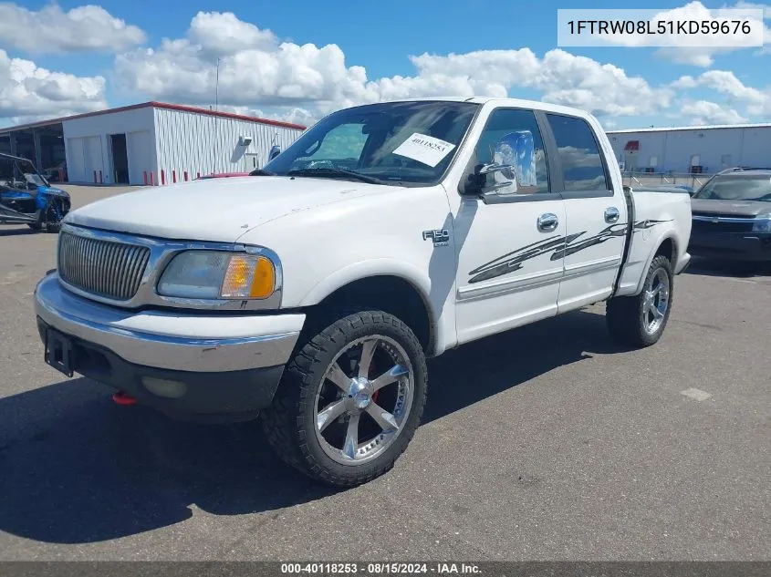 2001 Ford F-150 King Ranch Edition/Lariat/Xlt VIN: 1FTRW08L51KD59676 Lot: 40118253