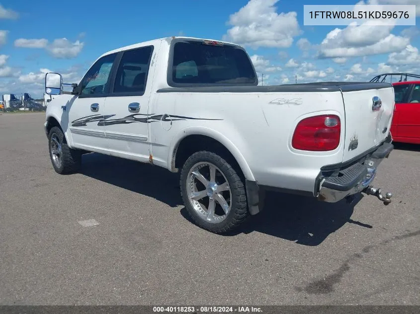 2001 Ford F-150 King Ranch Edition/Lariat/Xlt VIN: 1FTRW08L51KD59676 Lot: 40118253