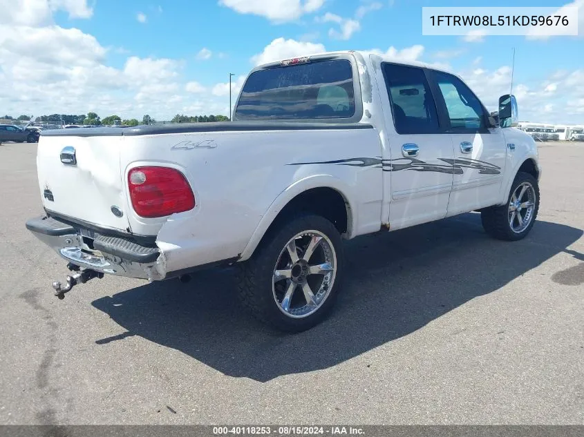 2001 Ford F-150 King Ranch Edition/Lariat/Xlt VIN: 1FTRW08L51KD59676 Lot: 40118253