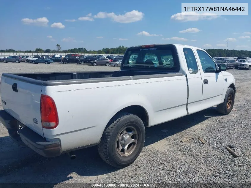 2001 Ford F-150 Lariat/Xl/Xlt VIN: 1FTRX17W81NA46442 Lot: 40139888