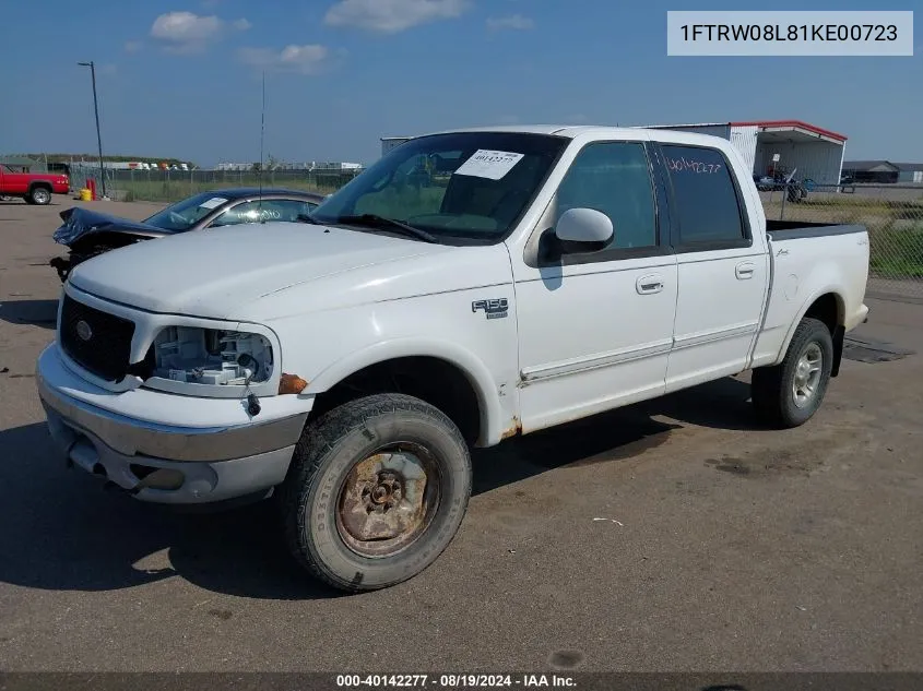 2001 Ford F-150 King Ranch Edition/Lariat/Xlt VIN: 1FTRW08L81KE00723 Lot: 40142277