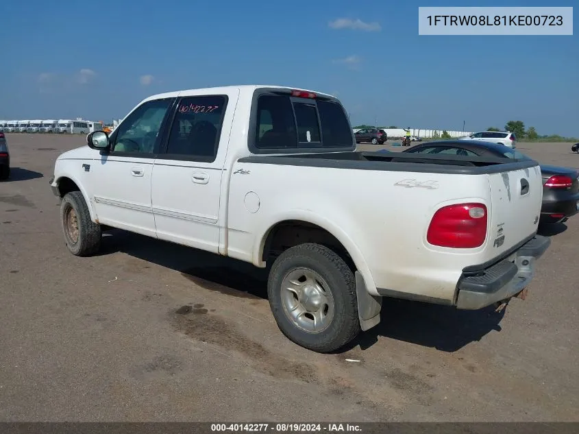 2001 Ford F-150 King Ranch Edition/Lariat/Xlt VIN: 1FTRW08L81KE00723 Lot: 40142277