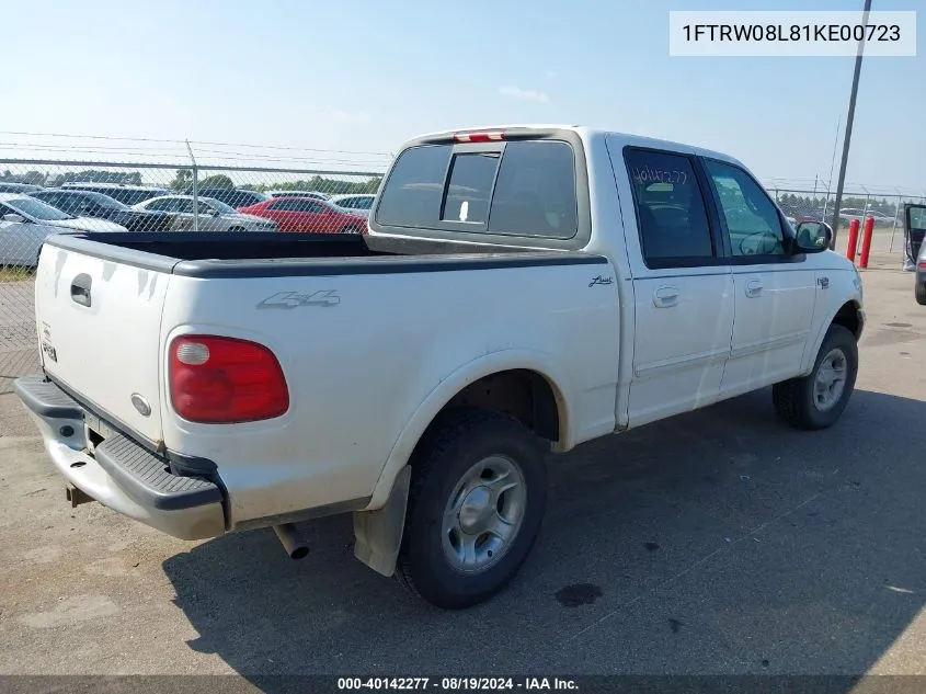 2001 Ford F-150 King Ranch Edition/Lariat/Xlt VIN: 1FTRW08L81KE00723 Lot: 40142277