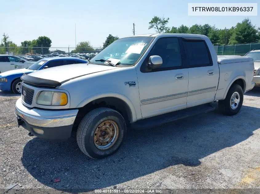 2001 Ford F-150 King Ranch Edition/Lariat/Xlt VIN: 1FTRW08L01KB96337 Lot: 40151591