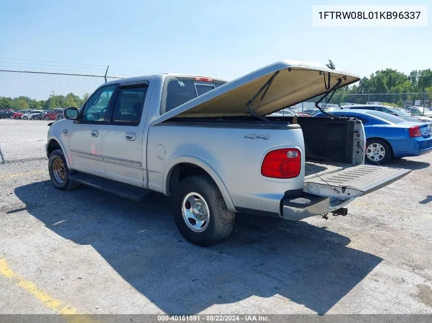 2001 Ford F-150 King Ranch Edition/Lariat/Xlt VIN: 1FTRW08L01KB96337 Lot: 40151591