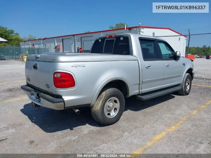 2001 Ford F-150 King Ranch Edition/Lariat/Xlt VIN: 1FTRW08L01KB96337 Lot: 40151591