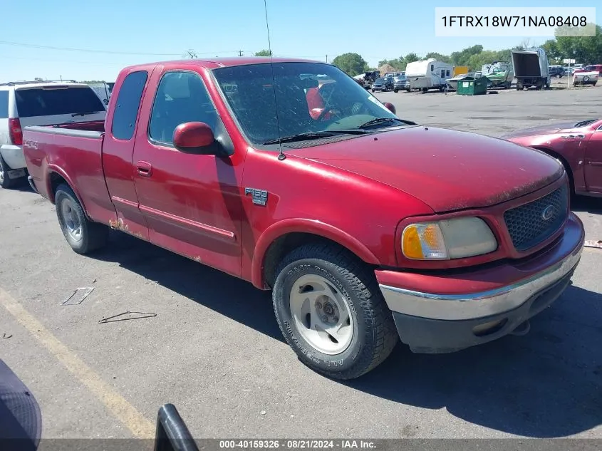 2001 Ford F-150 Lariat/Xl/Xlt VIN: 1FTRX18W71NA08408 Lot: 40159326