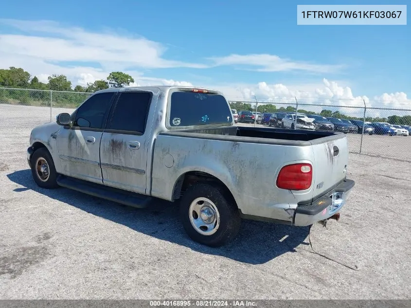 2001 Ford F-150 Harley-Davidson Edition/King Ranch Edition/Lariat/Xlt VIN: 1FTRW07W61KF03067 Lot: 40168995