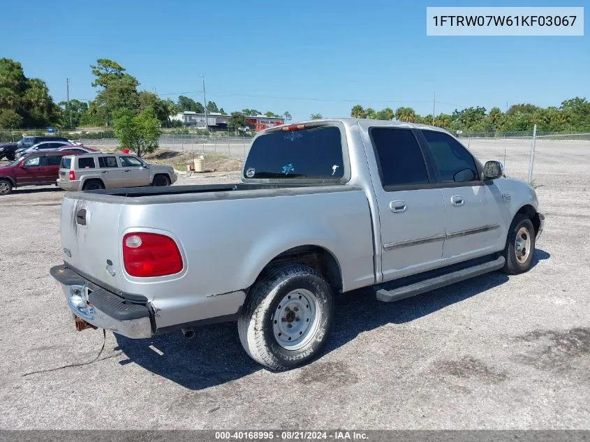 2001 Ford F-150 Harley-Davidson Edition/King Ranch Edition/Lariat/Xlt VIN: 1FTRW07W61KF03067 Lot: 40168995