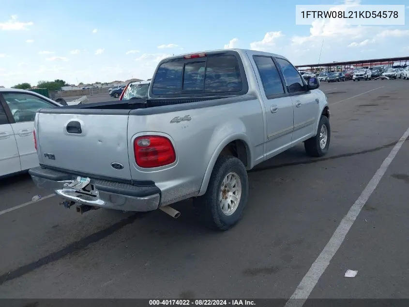 2001 Ford F-150 King Ranch Edition/Lariat/Xlt VIN: 1FTRW08L21KD54578 Lot: 40174022