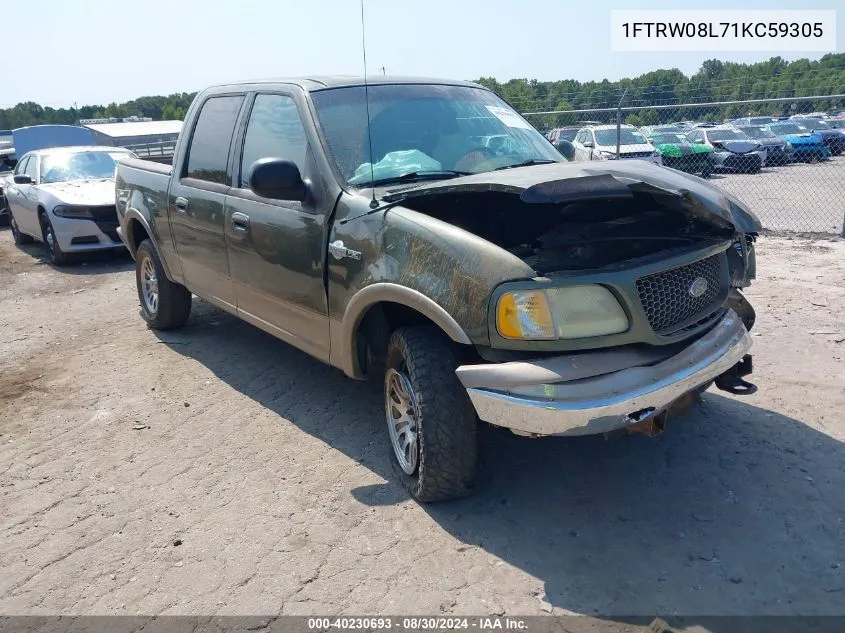 2001 Ford F-150 King Ranch Edition/Lariat/Xlt VIN: 1FTRW08L71KC59305 Lot: 40230693