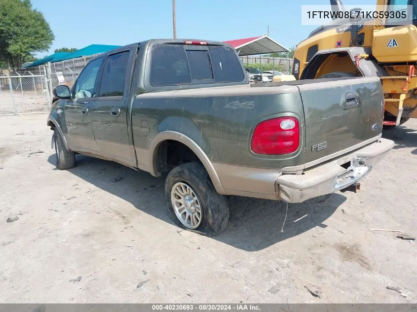 2001 Ford F-150 King Ranch Edition/Lariat/Xlt VIN: 1FTRW08L71KC59305 Lot: 40230693