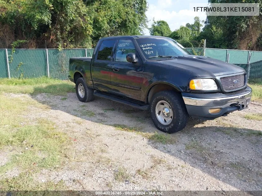 2001 Ford F-150 King Ranch Edition/Lariat/Xlt VIN: 1FTRW08L31KE15081 Lot: 40236745