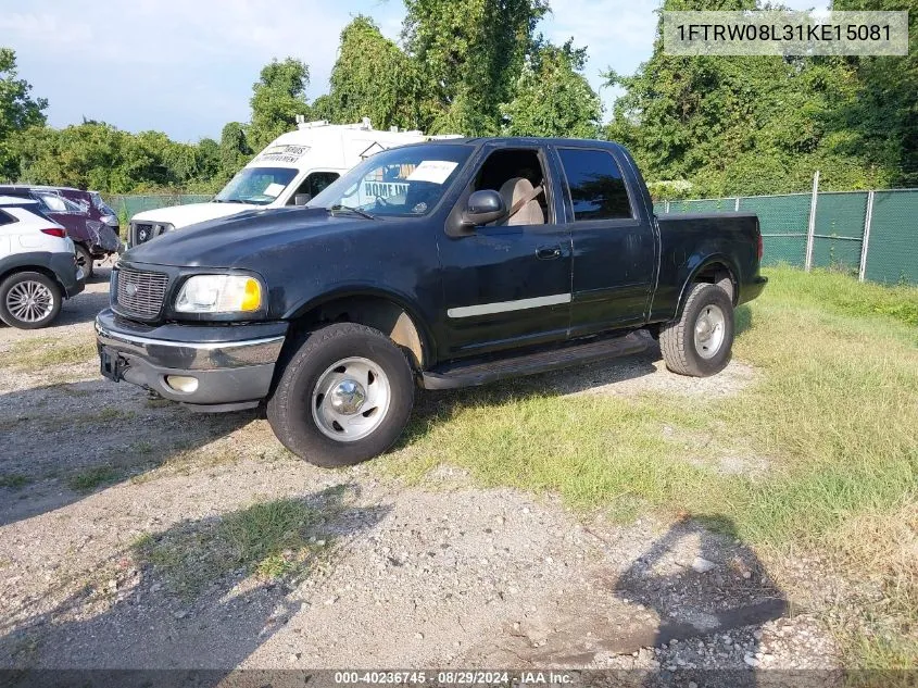 2001 Ford F-150 King Ranch Edition/Lariat/Xlt VIN: 1FTRW08L31KE15081 Lot: 40236745