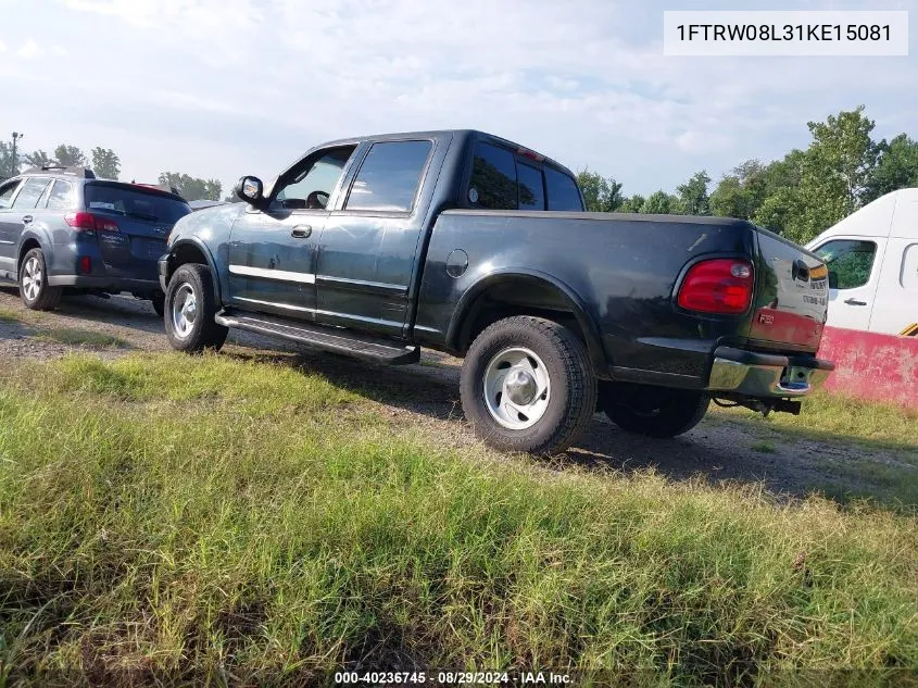 2001 Ford F-150 King Ranch Edition/Lariat/Xlt VIN: 1FTRW08L31KE15081 Lot: 40236745