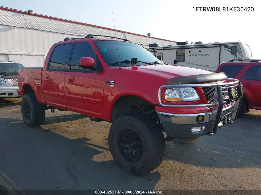 2001 Ford F-150 King Ranch Edition/Lariat/Xlt VIN: 1FTRW08L81KE30420 Lot: 40252797