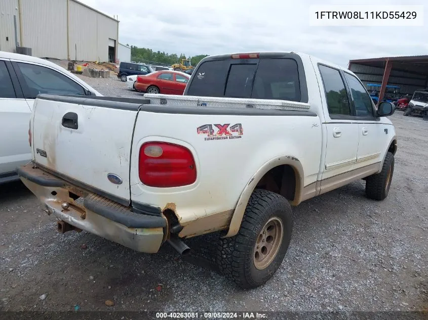 1FTRW08L11KD55429 2001 Ford F150 Supercrew