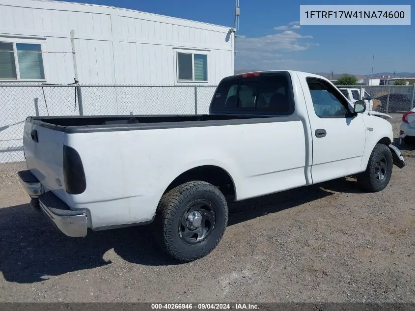 1FTRF17W41NA74600 2001 Ford F-150 Xl/Xlt