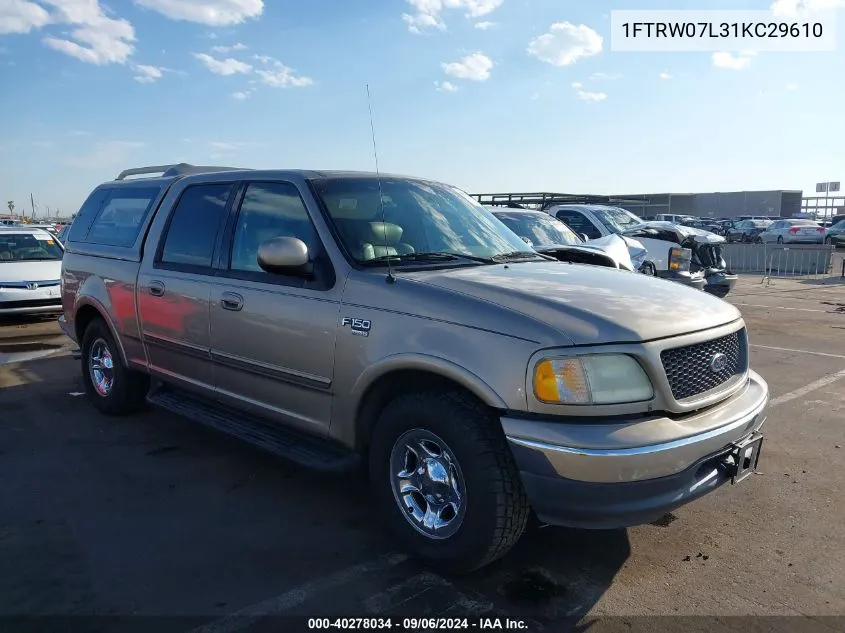 2001 Ford F-150 Harley-Davidson Edition/King Ranch Edition/Lariat/Xlt VIN: 1FTRW07L31KC29610 Lot: 40278034