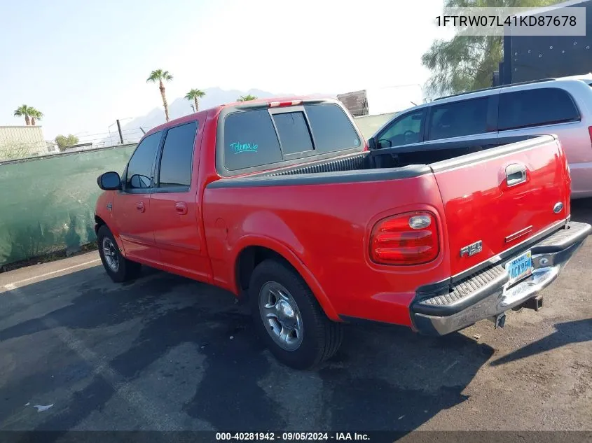 2001 Ford F-150 Harley-Davidson Edition/King Ranch Edition/Lariat/Xlt VIN: 1FTRW07L41KD87678 Lot: 40281942