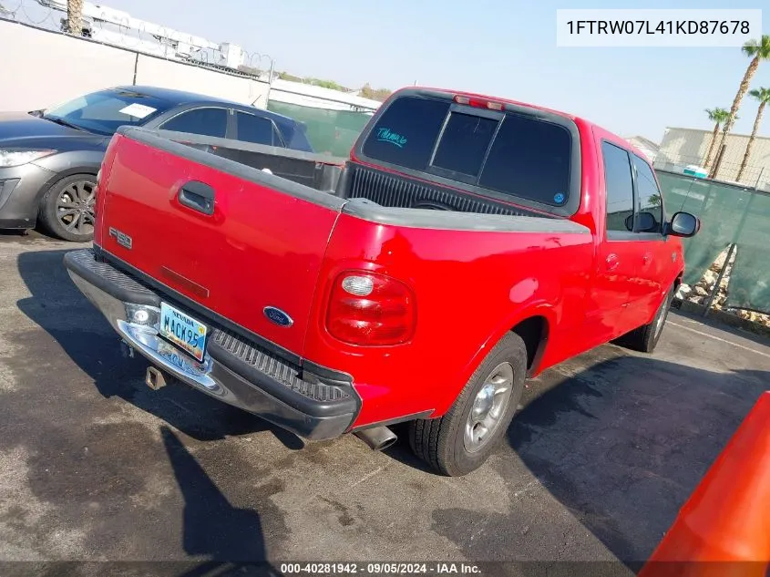 2001 Ford F-150 Harley-Davidson Edition/King Ranch Edition/Lariat/Xlt VIN: 1FTRW07L41KD87678 Lot: 40281942