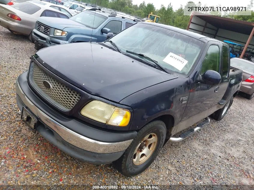 2001 Ford F-150 Lariat/Xl/Xlt VIN: 2FTRX07L11CA98971 Lot: 40318592