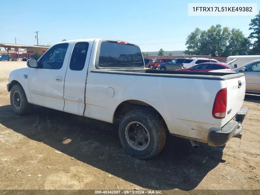 2001 Ford F-150 Lariat/Xl/Xlt VIN: 1FTRX17L51KE49382 Lot: 40342087