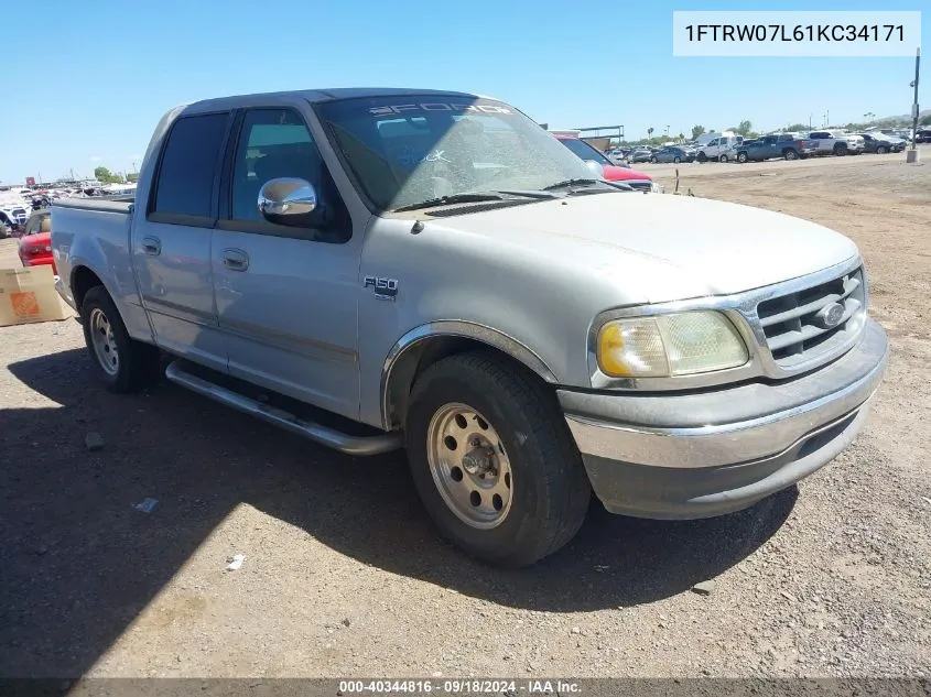 2001 Ford F-150 Harley-Davidson Edition/King Ranch Edition/Lariat/Xlt VIN: 1FTRW07L61KC34171 Lot: 40344816