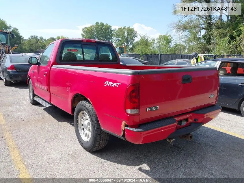 2001 Ford F-150 Xl/Xlt VIN: 1FTZF17261KA48143 Lot: 40366047