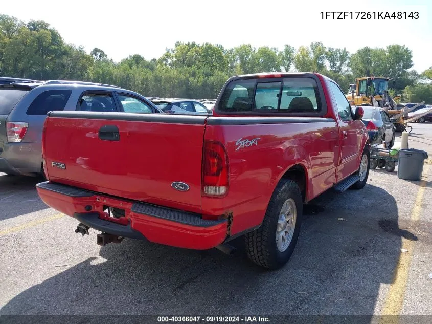 2001 Ford F-150 Xl/Xlt VIN: 1FTZF17261KA48143 Lot: 40366047