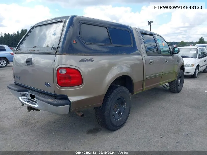 2001 Ford F-150 King Ranch Edition/Lariat/Xlt VIN: 1FTRW08W91KE48130 Lot: 40392453