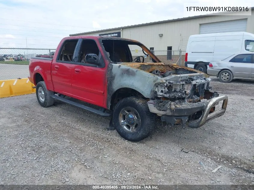 2001 Ford F-150 King Ranch Edition/Lariat/Xlt VIN: 1FTRW08W91KD88916 Lot: 40395405