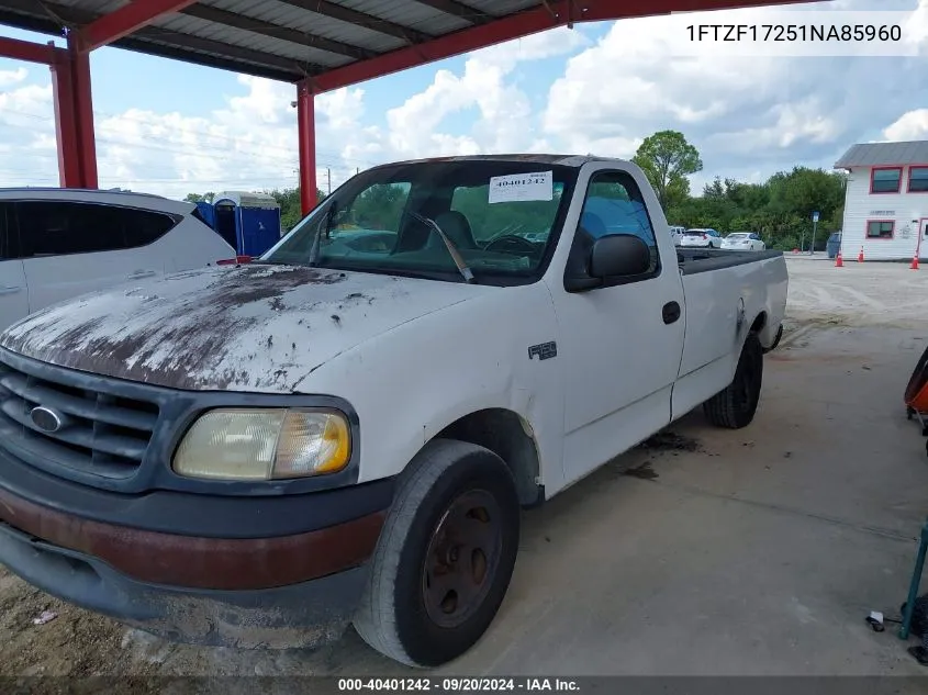 2001 Ford F-150 Xl/Xlt VIN: 1FTZF17251NA85960 Lot: 40401242