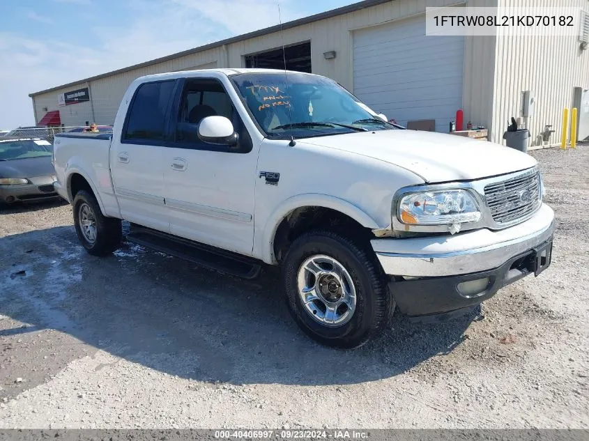 2001 Ford F-150 King Ranch Edition/Lariat/Xlt VIN: 1FTRW08L21KD70182 Lot: 40406997