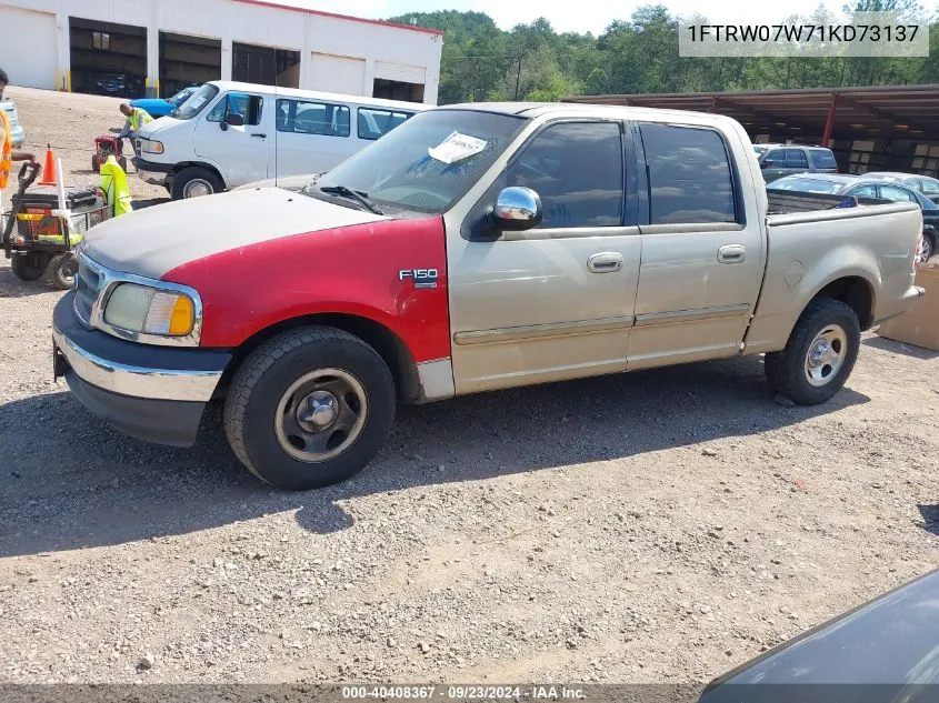 2001 Ford F-150 Supercrew Harley-Davidson/King Ranch Edition/Lariat/Xlt VIN: 1FTRW07W71KD73137 Lot: 40408367